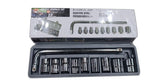 Professional Heavy Duty Socket Wrench Set | 9Pc Tool Kit | 1/2″ Drive | 8‑24mm Metric Sockets + L Wrench