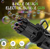 Electric Gatling Bubble Gun – 8 Hole Automatic Bubble Blaster Toy Gun