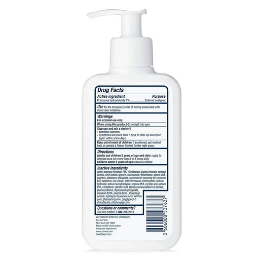 CeraVe Itch Relief Moisturizing Lotion – 1% Pramoxine Hydrochloride, Relieves Itching & Hydrates Dry Skin, 237ml