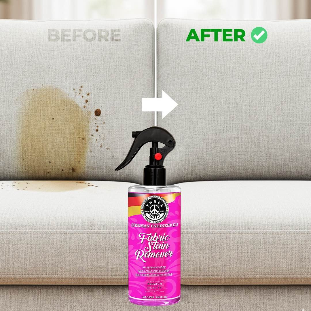 Three Guys Fabric Stain Remover 250ml Fast Acting Cleaner For Carpets Upholstery And Fabric Surfaces