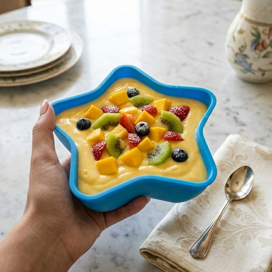 1 PCs Custard Star Bowl Elegant Design Dessert Serving Bowl For Custard Pudding Fruit And Sweets (Random Color)