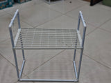 Microwave Oven Storage Rack 2-Tier Kitchen Organizer | Space-Saving Carbon Steel Shelf For Countertop And Utensils | Random Colour ~ Plastic