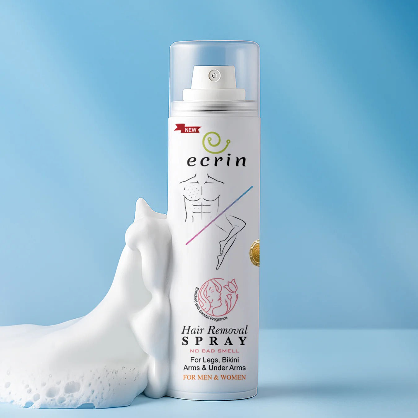 New Ecrin Hair Removal Foaming Spray - Advance Formula With Refreshing Fragrance (200ml)
