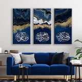 3 Pcs Wooden Sticky Tile Wall Frame Set 8x16 Inch Decorative Wall Art Panels