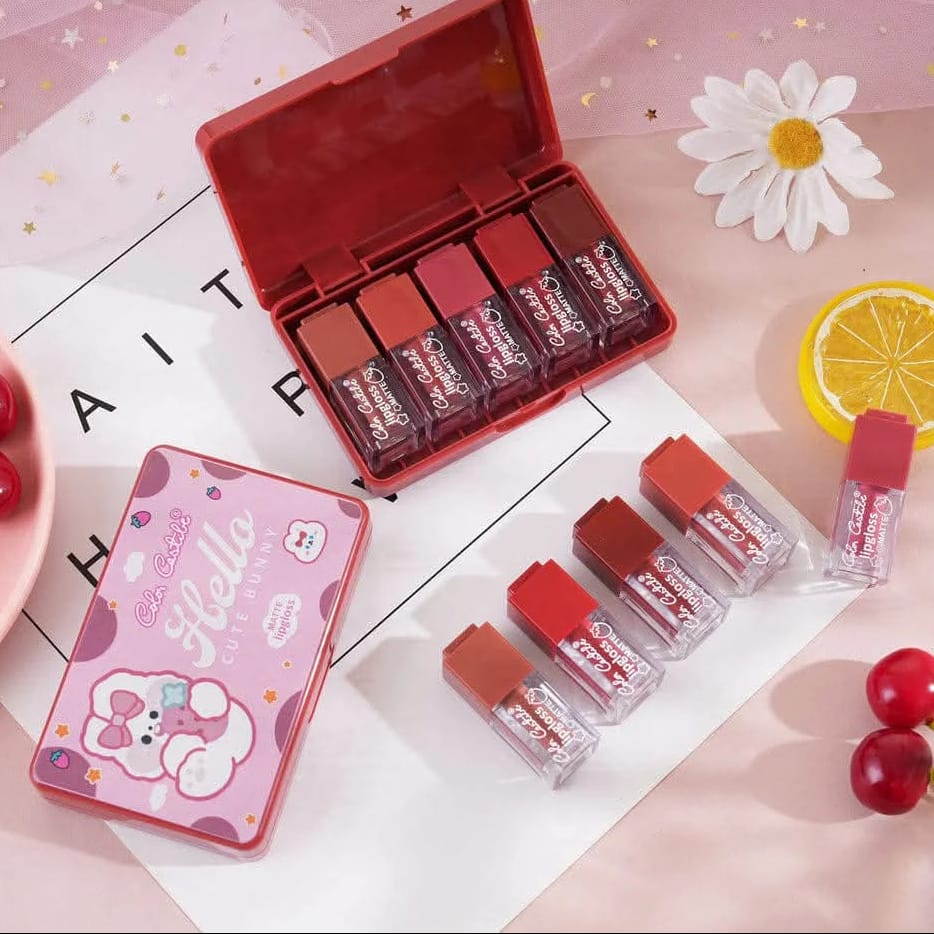 Color Castle Velvet Matte Long Lasting Lip Gloss Set – Pack Of 5 - Multi Color