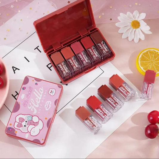 Color Castle Velvet Matte Long Lasting Lip Gloss Set – Pack Of 5 - Multi Color