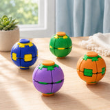 Rotatable 3D Printed Fidget Spinner Ball Push Pop Finger Gyro Sphere Hard Plastic Stress Relief Sensory Desk Toy (Random Color)
