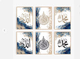 set of  6 sticky canvas frames for wall decore / sticky phototiles for office and home workplace