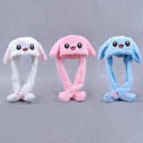 Soft Fluffy Rabbit Ears Headband | Moving Ears Plush Earmuffs | Warm & Cozy – 1Pc Random Colour