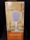 2 In 1 Electric Mosquito Killer UV Light LED Lamp Rechargeable Mosquito Trap Racket Anti Insect Bug Zapper