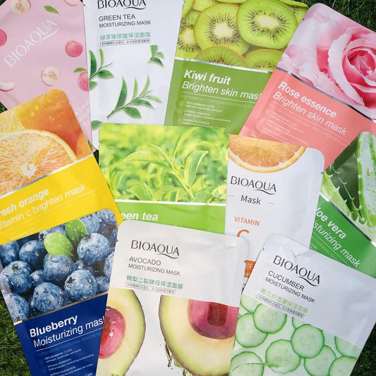 Whitening Face Sheet Mask Set Of 6 Multicolor Hydrating Brightening Skin Care Masks For Radiant Smooth And Glowing Skin | Random Flavor