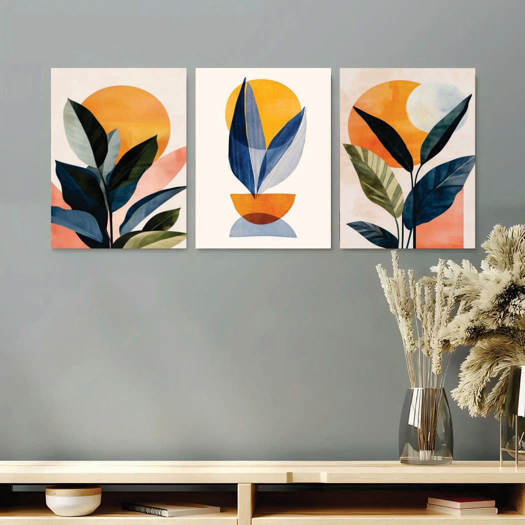 Set Of 3 Premium Wall Art Photo Tiles – Modern Home Decor Sets 8x11
