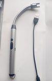 USB Rechargeable Electric Arc BBQ Lighter Windproof Flameless Plasma Lighter With 360° Flexible Neck And LED Battery Indicator For Kitchen Candles BBQ