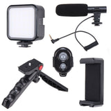 High Quality Vlogging Kit | Mobile & DSLR Accessories | Tripod, Mic & 360° LED Video Recording Setup