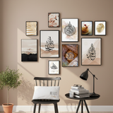 10Pcs Islamic Calligraphy Photo Tiles – 10 Piece Set With Double Tape, Small 5x7 & Large 8x11 Frames