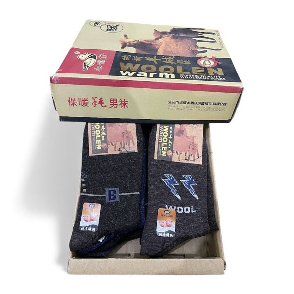Wool Socks For Men Winter Socks Full Size Long Mixed Color Design 2 Pack