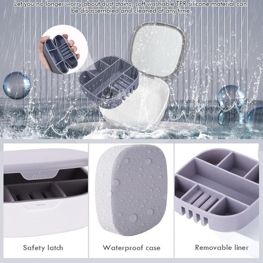 Portable Mini Jewelry Storage Box With Built-In Mirror – Compact Travel Organizer For Rings, Earrings, And Necklaces (Model LD-988)