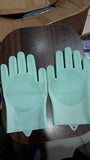 Silicone Washing Full Finger Gloves - For Home (Random Colors)