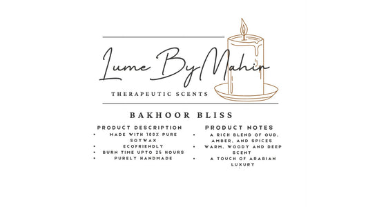 Bakhoor Bliss A Touch Of Arabian Luxury – Handmade Oud & Amber Soy Wax Candle - 100 Gram