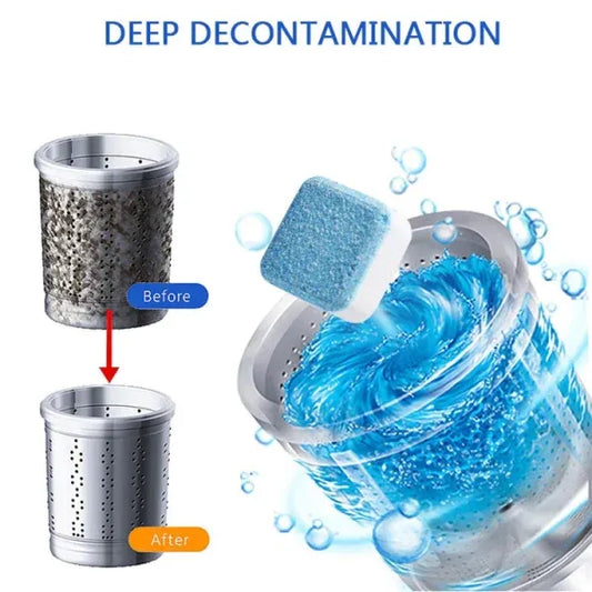 Washing Machine Cleaner Tablets – 12 Tablet | Deep Cleaning & Deodorizing For Front Load, Top Load & HE Washers