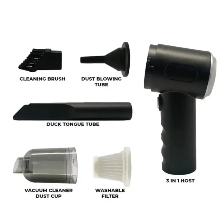 3 In 1 Portable Vacuum Cleaner Duster Blower Air Pump Wireless Hand-Held Cleaning For Car Home - AS 228