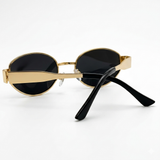 Gold Oval Metal Frame Sunglasses | Retro Fashion Women's Eyewear