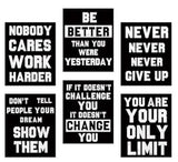 Set Of 6 Motivational Sticky Canvas Frames For Wall Decore / Sticky Phototiles For Office And Home Workplace