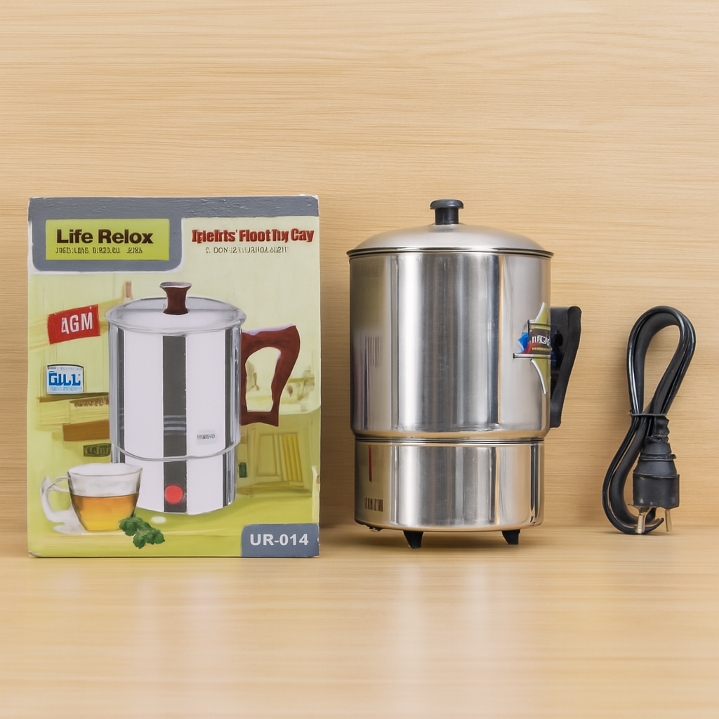 Life Relax Electric Water Kettle 1.0L – Stainless Steel Electric Heating Cup LR-014 | 350W Portable Electric Water Boiler For Tea, Coffee, Milk & Food
