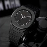 Professional Black Arabic Aura Watch With Eastern Arabic Numerals And Date Elegant Durable Stylish Unique And Modern (Without Box)