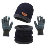 Premium Knitted Beanie Cap, Neck Gaiter And Touchscreen Gloves Combo Pack | Complete Winter Essentials For Cold Weather Protection (Random Color)