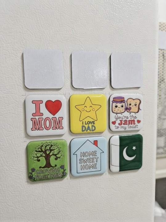 DIY Fridge Magnet Paint Kit – 3 Magnets & 6 Paint Sheets Set