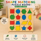 Shape Puzzle Board Game - Educational Wooden Learning Toy Crafted From MDF Wood For Children And Geometric Skill Development