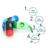 1Pc Baby Diaper Bag Dispenser With Rope/Hook | Includes 1 Roll Of 18 Disposable Bags | Random Colour