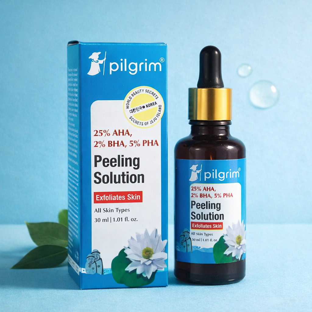 Pilgrim 25% AHA, 2% BHA, 5% PHA Peeling Solution – Advanced Skin Exfoliating Serum, 30ml