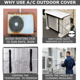 AC Outdoor Unit Sunshade Cover 3mm – Silver Foil Reflective Heat Shield & Dust Protector for Air Conditioner External Units  With Clip