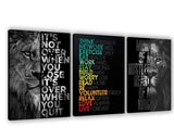 Set Of 3 Motivational Sticky Canvas Frames For Wall Decore / Sticky Phototiles For Office And Home Workplace