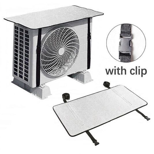Air Conditioner Outdoor Unit Cover Heat Insulation Waterproof - Universal Size For 1 & 1.5 Ton - With Clip (Multi Color Random Design)