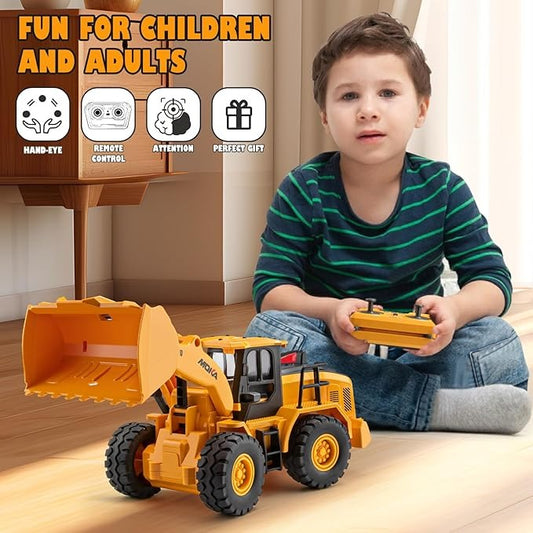 The Perseids Remote Control Bulldozer – 1/16 Scale 11 Channel Heavy RC Construction Toy With Lights & Sound, Yellow