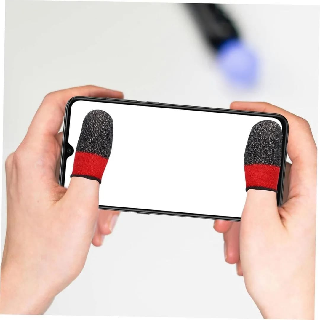 Double Color Gaming Thumb Sleeves Pair – Anti-Sweat Touch Control Finger Gloves For Mobile Gamers