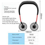 Portable Neck Fan - 360 Degree Free Rotation Hands Free Personal Hanging Neck Sports Fan USB Rechargeable Wearable Cooling Fan For Traveling (Random Color)