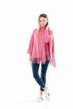 Winter Fleece Poncho With High Neck, Tassel Design & Adjustable Short Sleeves – For Girls/Princess Free Sizes