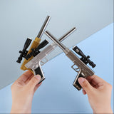 Cute Gun Shape LED Gel Pen | Black Refill | Fun Stationery For School & Office Supplies (Random Colour)