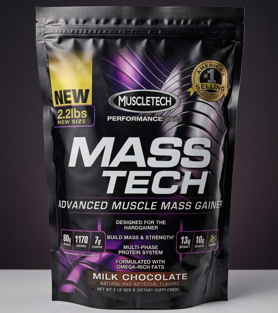 Mass Tech Advance Muscle Mass Gainer Powder 2LB | High-Calorie Weight Gainer For Muscle Size & Strength