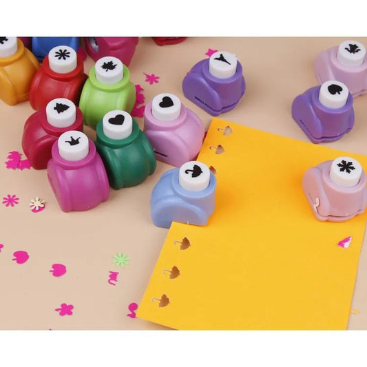 Mini Paper Punch 1 Pc – Assorted Shape DIY Craft Punch For Paper Cutting - Random Color