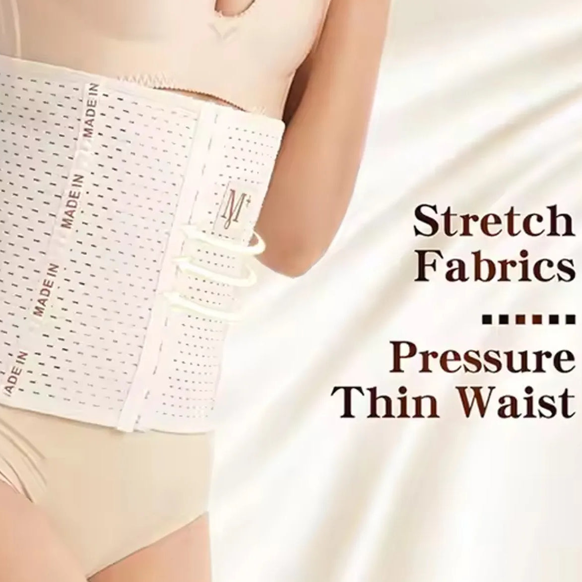 M + Belly Belt 6 Hooks Body Shaper & Tummy Controller ~ Size : 3XL ~ Color : Skin