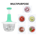 Manual Hand Push Chopper | Multi-Functional Vegetable Meat Grinder, Grater, Chopper -2 Liter (Random Color)