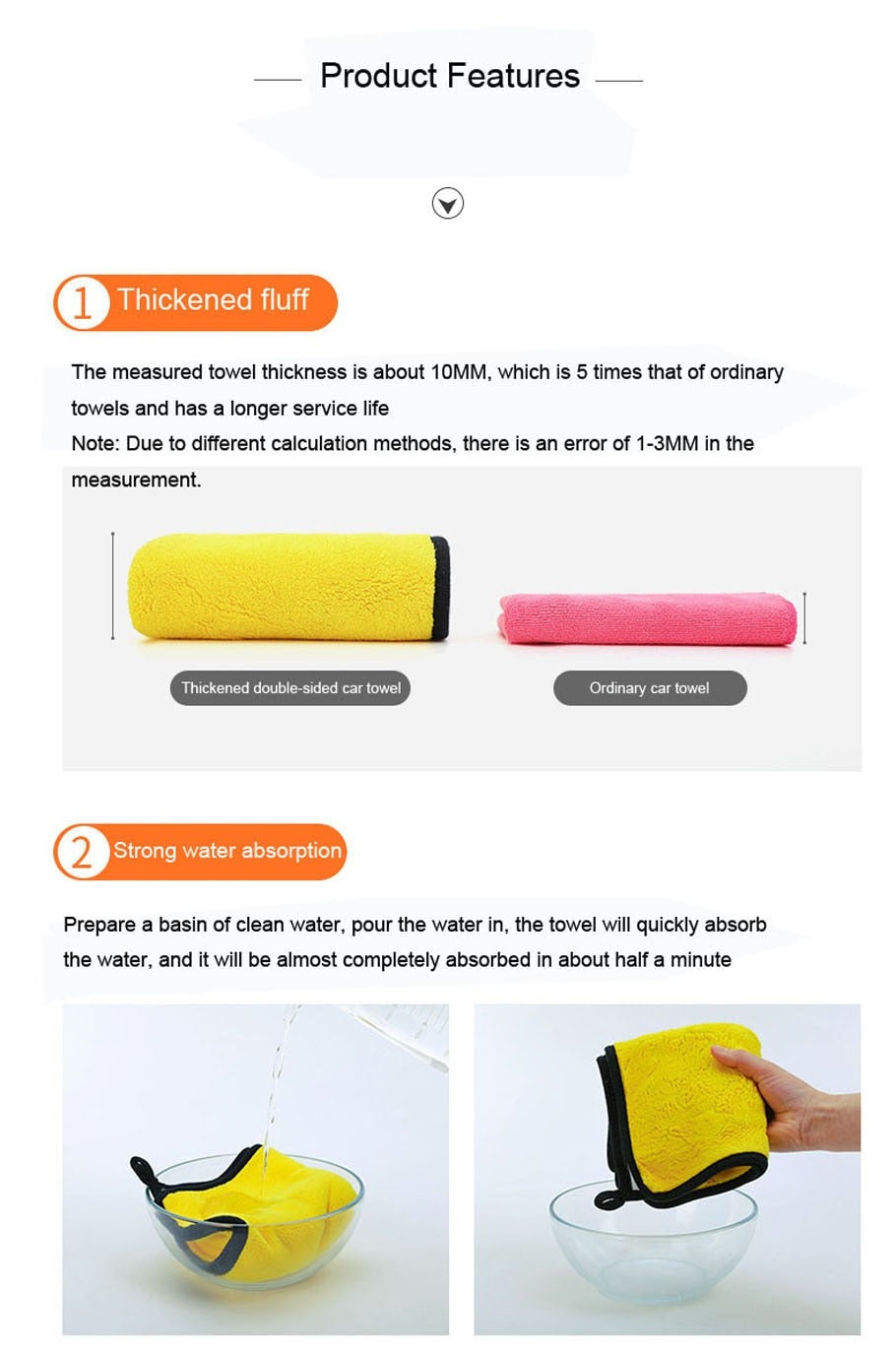 Microfiber Towel 40*40 Cm | 800 Cleaner Duster & Wipe Wax For Car Care Double Side