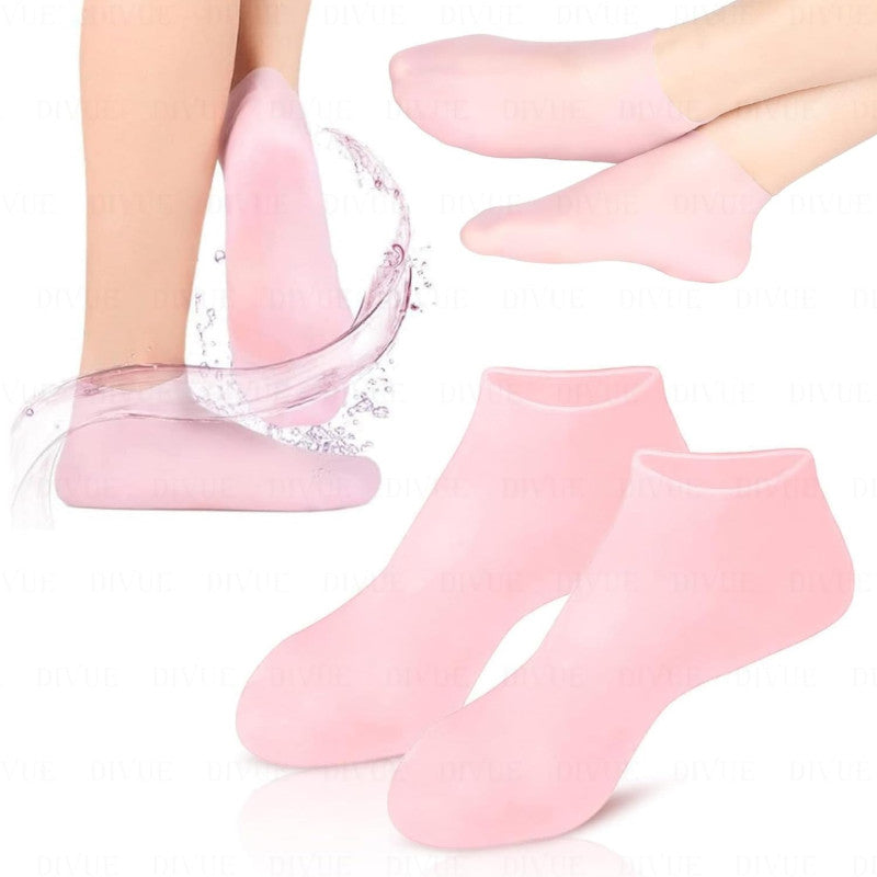 Silicone Moisturizing Heel Socks – Reusable Cracked Heel Care Socks
