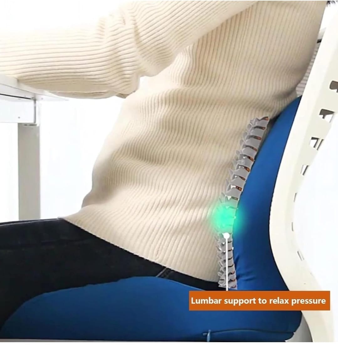 Ergonomic Lumbar Support Cushion – Soft PU Memory Foam Backrest Pillow For Office Chair, Car & Home Use
