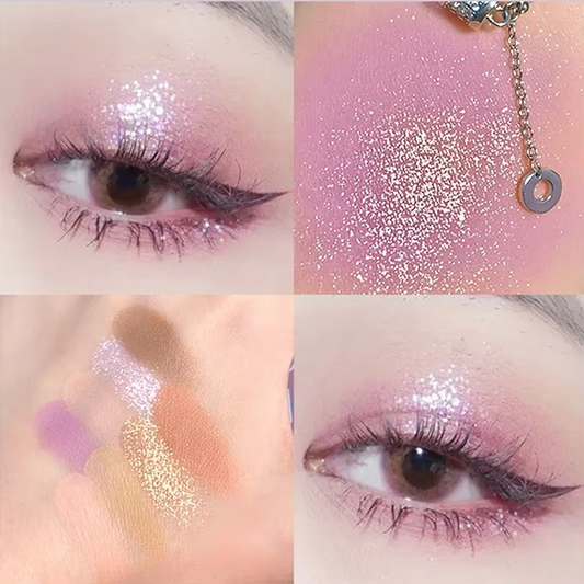 08 Colors Biya Star Flash Eight-Color Eye Shadow Palette Matte Pearl Light Fine Color Milk Tea Earth Niche Glitter Eye Shadow - 8 Colors Korean Trending Eye Shadow Palette